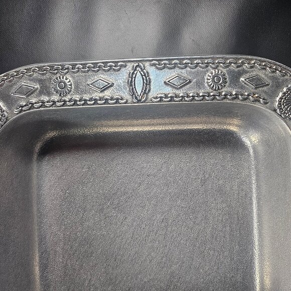 Wilson, Armetale Monterey Hollware Square Baker Southwestern Design Retired - Picture 2 of 12